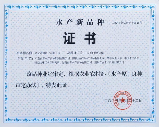 杂交黄颡鱼品种认定证书有何具体价值?-图1 杂交黄颡鱼品种认定证书有何具体价值?-图1